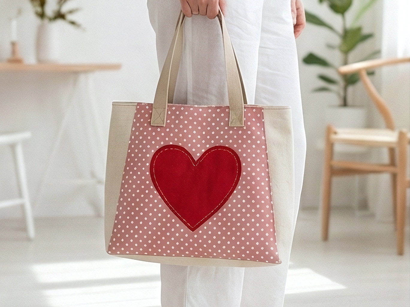 Person holding tote bag